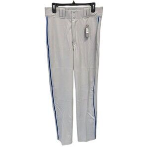 Easton Rival 2 Men’s Baseball Pants Size Med Gray/Blue Piping Open Hem 31-33”‎